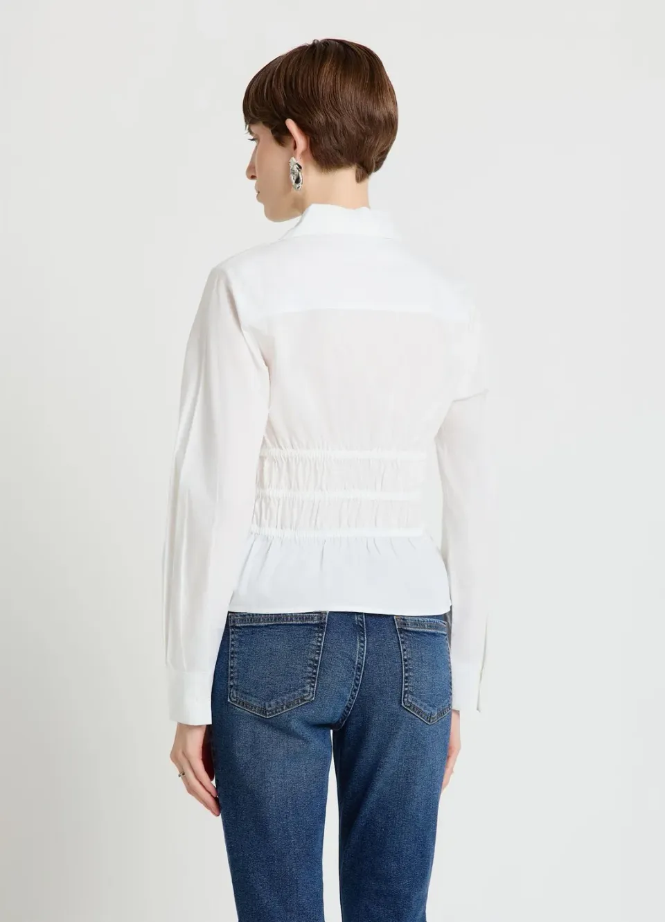Calliope chemise à fronces col V femme coupe regular
