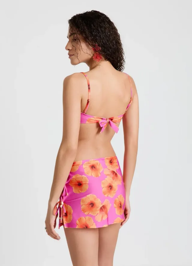 Calliope haut de bikini bandeau floral hibiscus