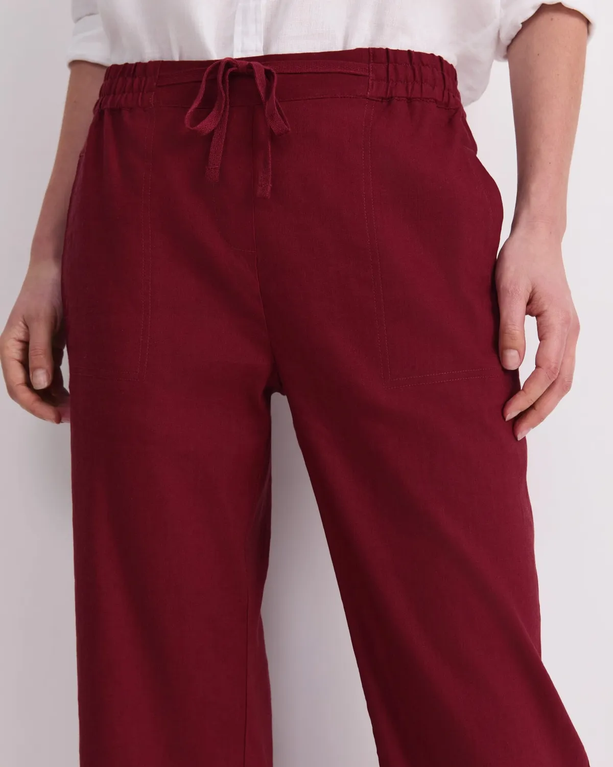Sportscraft Rosa pantalon lin cropped femme