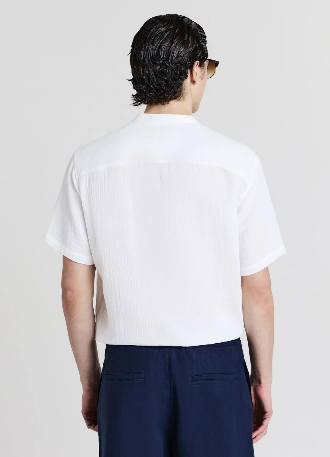 Calliope gaufrée chemise homme coton courte
