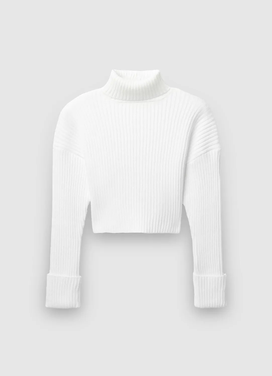 Calliope pull col montant côtelé manches longues femme