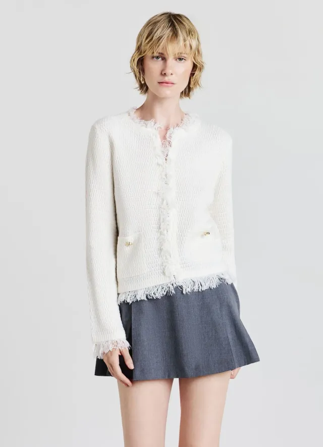 Calliope cardigan franges col rond femme