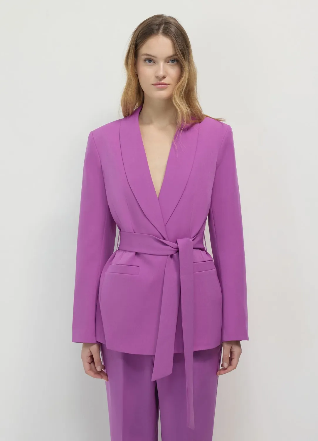 Calliope veste ceinture col châle femme