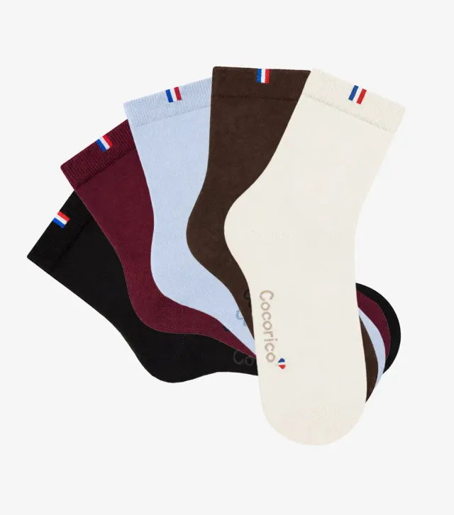 Cocorico Intemporel chaussettes femme x5 coton