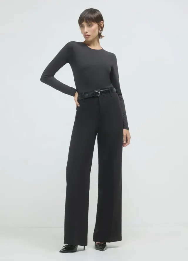 Calliope pantalon palazzo femme fluide uni