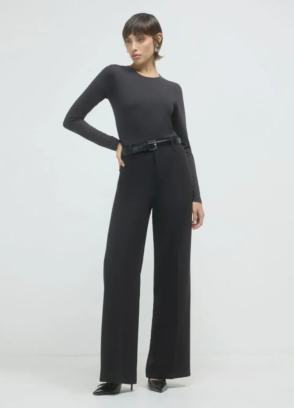 Calliope pantalon palazzo femme fluide uni