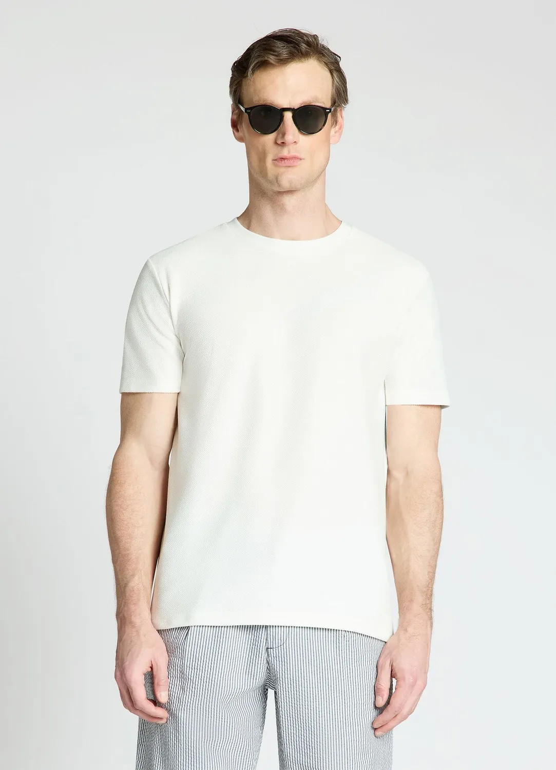 Calliope t-shirt homme col rond uni texturé