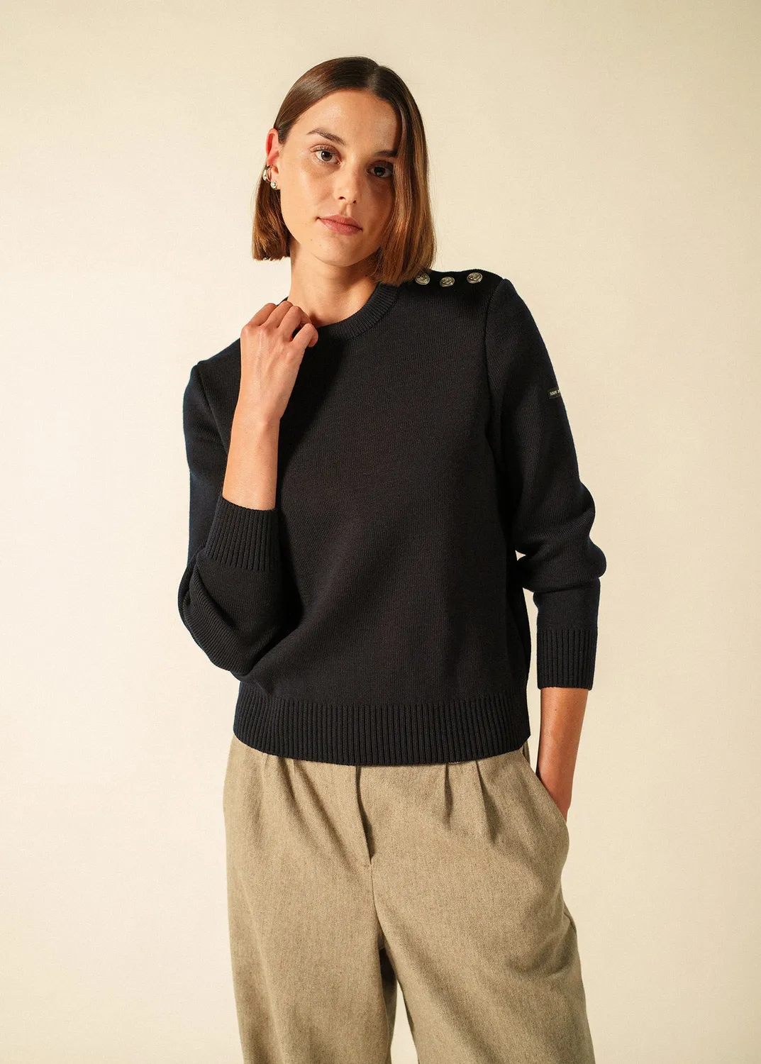 Saint James Cancale pull marin navy laine femme