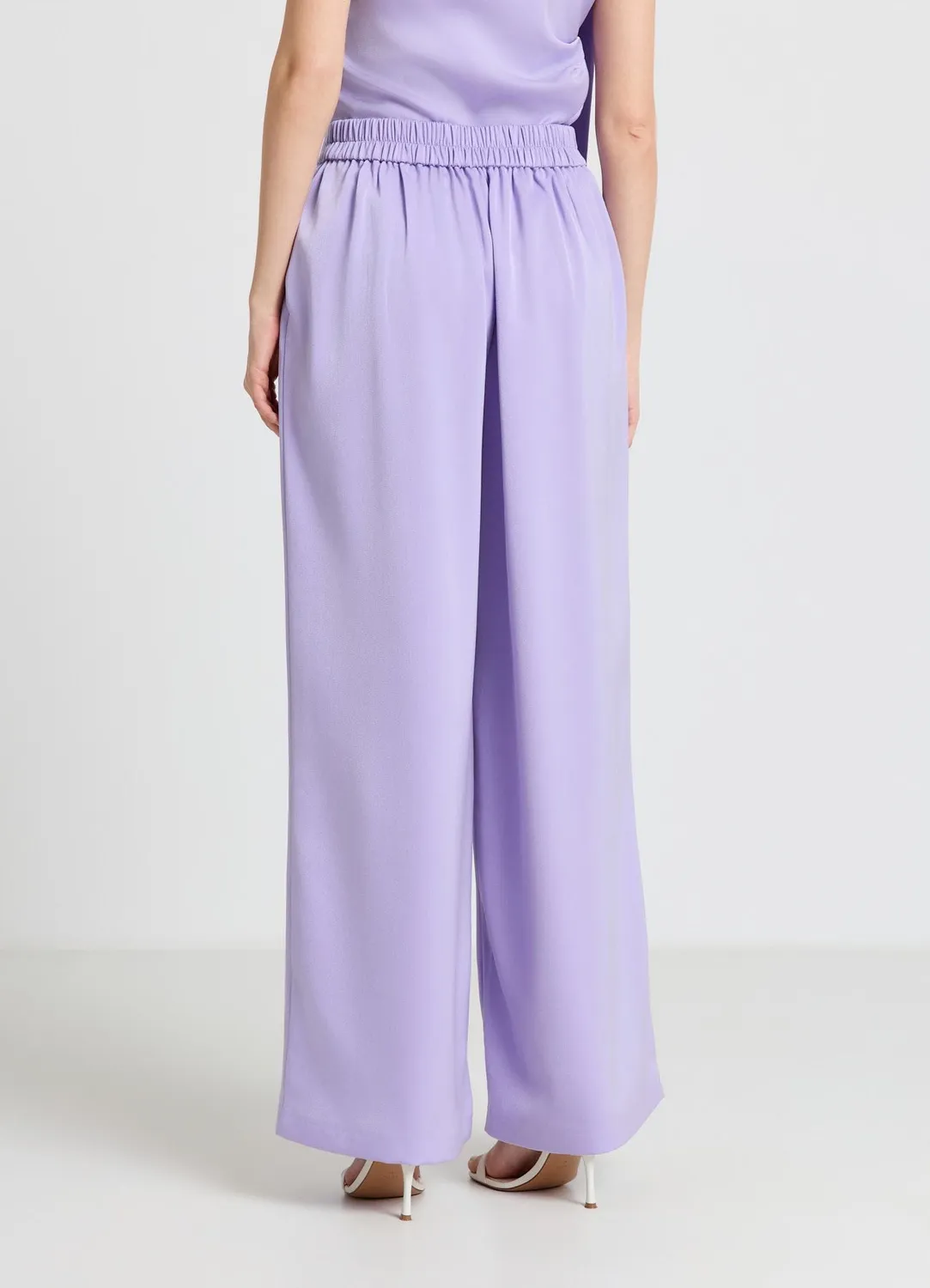 Calliope pantalon palazzo satiné fluide femme