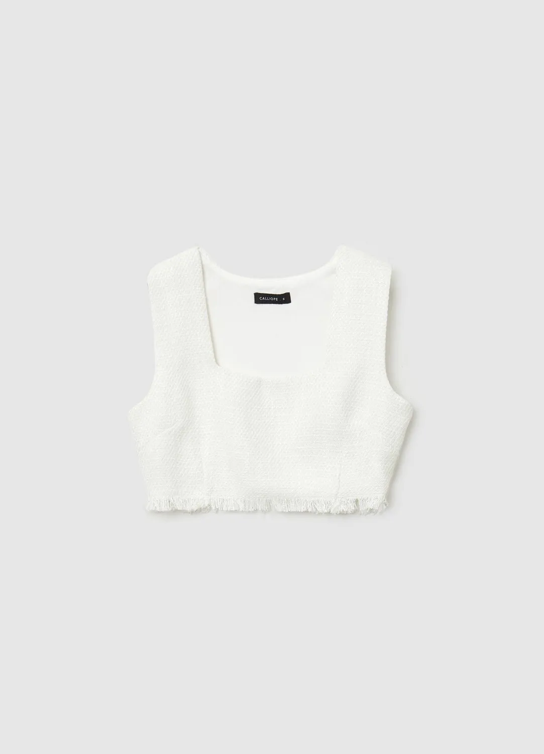 Calliope top femme crop uni col carré