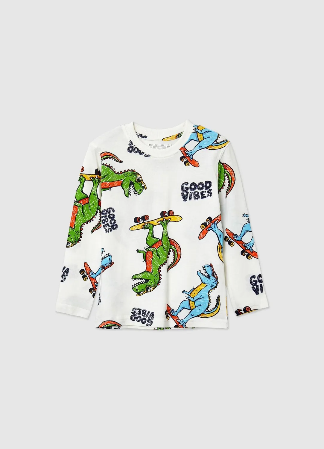 Calliope t-shirt dinosaures garçon manches longues