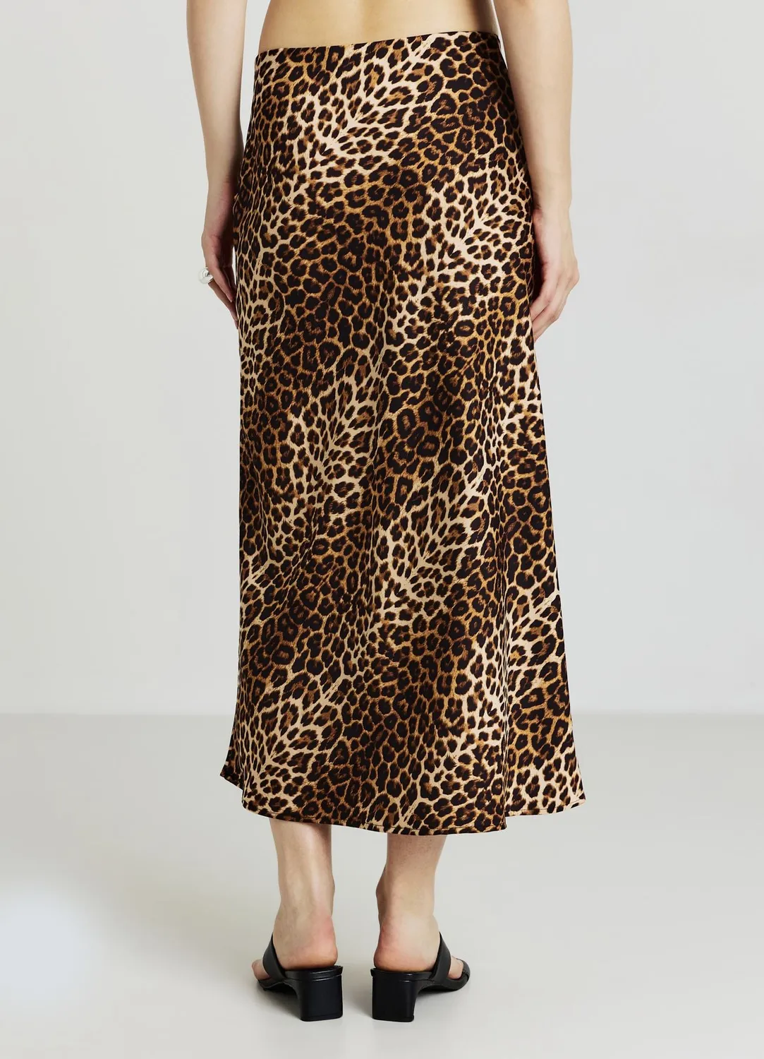 Calliope Jupe midi femme animalier satinée