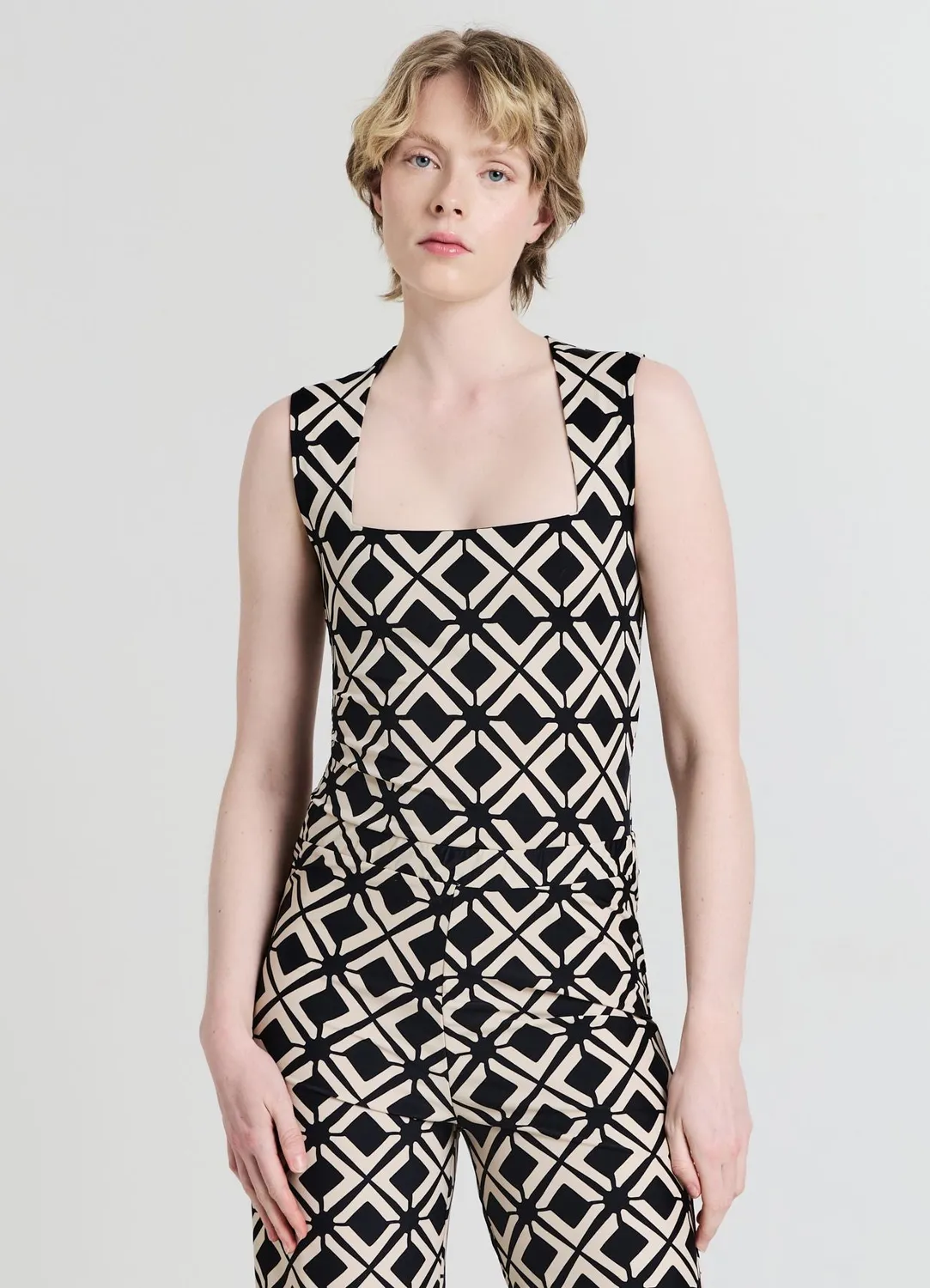 Calliope carre top femme fantaisie col carre