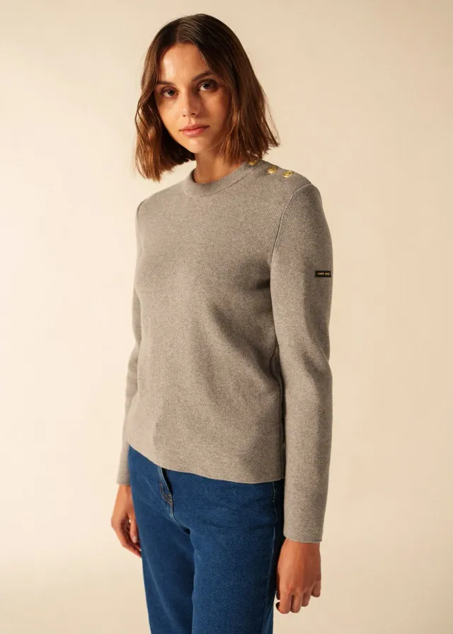 Saint James Brégançon pull marin gris Chine cachemire