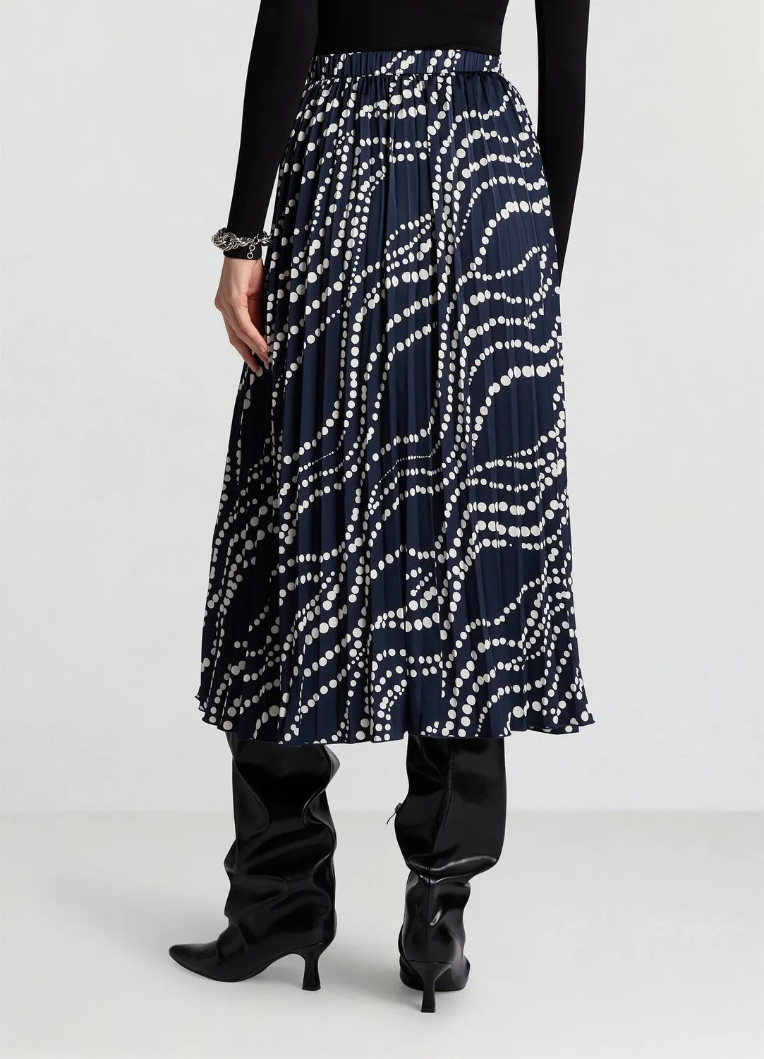 Calliope jupe plissée pois femme midi