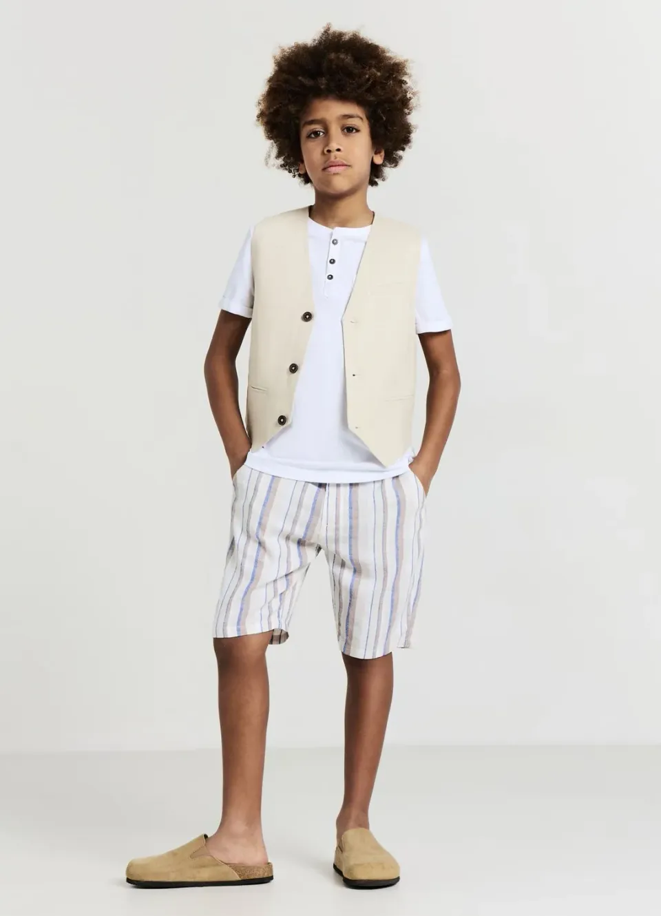 Calliope t-shirt Henley garçon coton manches courtes