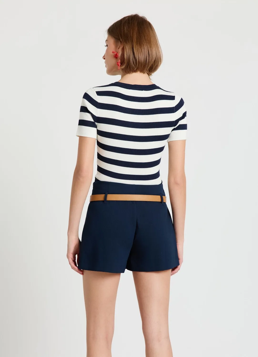 Calliope jupe-short à ceinture femme plissé mini