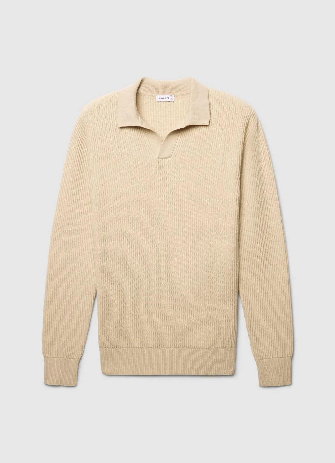 Calliope pull côtelé col polo homme manches longues