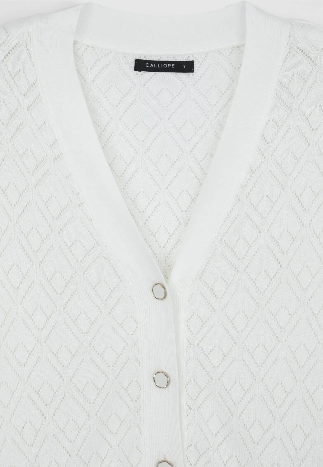 Calliope cardigan pointelle boutons femme col V