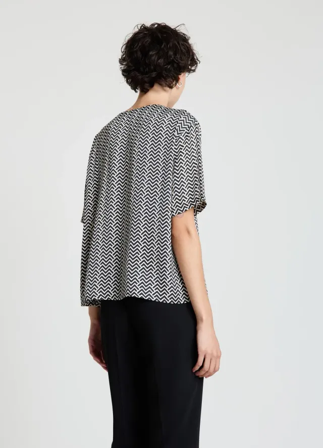 Calliope T-shirt chevrons femme effet satiné