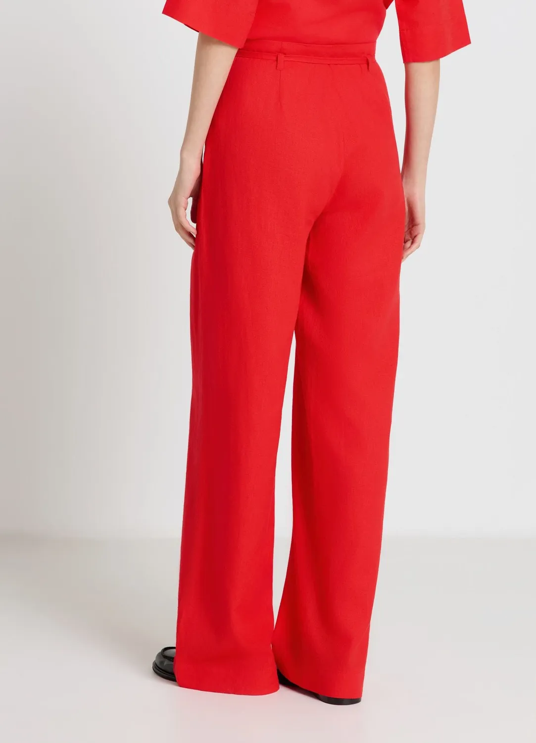 Calliope Pantalon palazzo femme large à ceinture