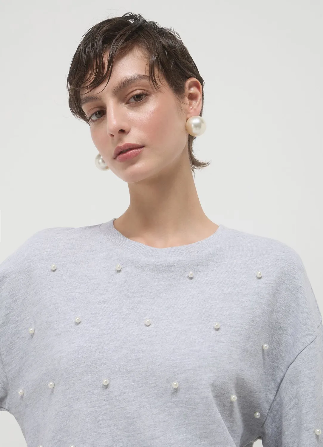 Calliope sweat perles femme col rond