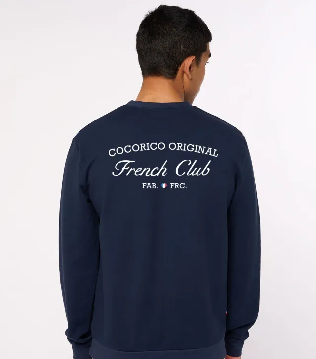 Cocorico French Club sweat homme marine coton