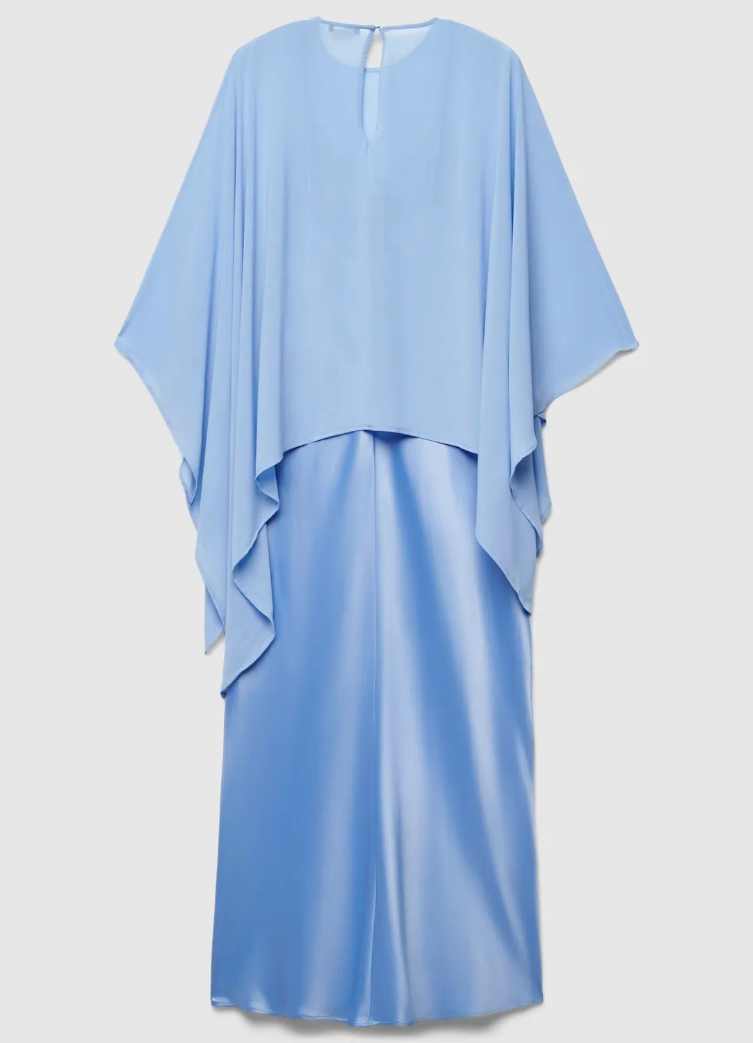 Calliope robe longue cape kimono col rond fente goutte
