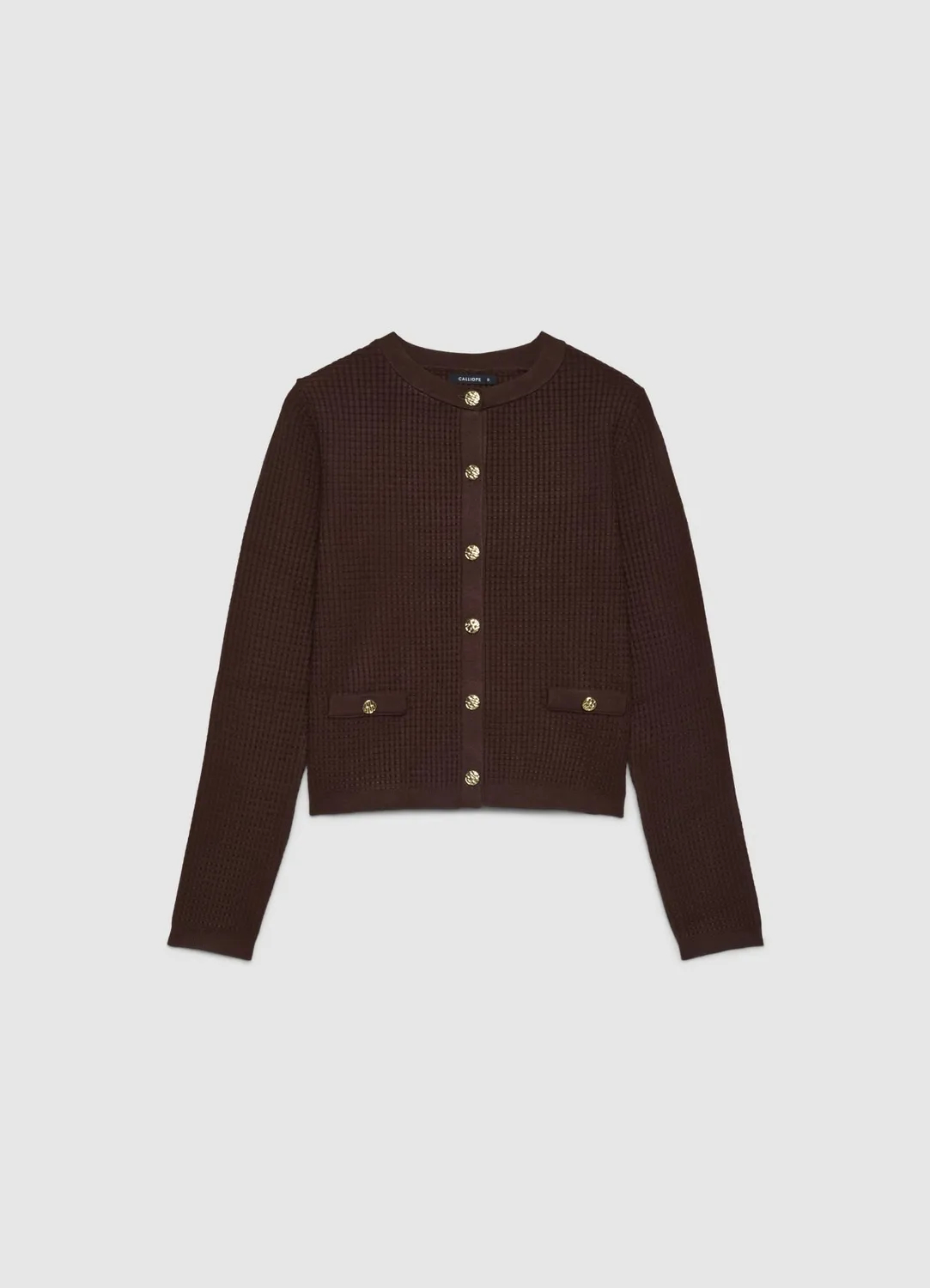 Calliope cardigan femme maille nid d’abeille boutons