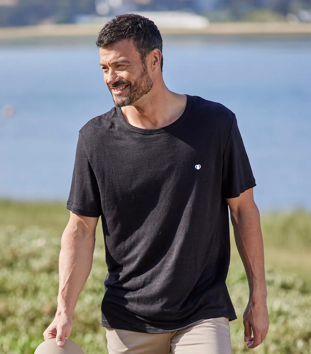 Cocorico Iconique t-shirt homme noir lin