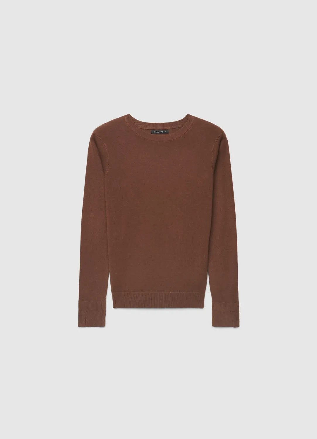Calliope pull col rond uni femme manches longues
