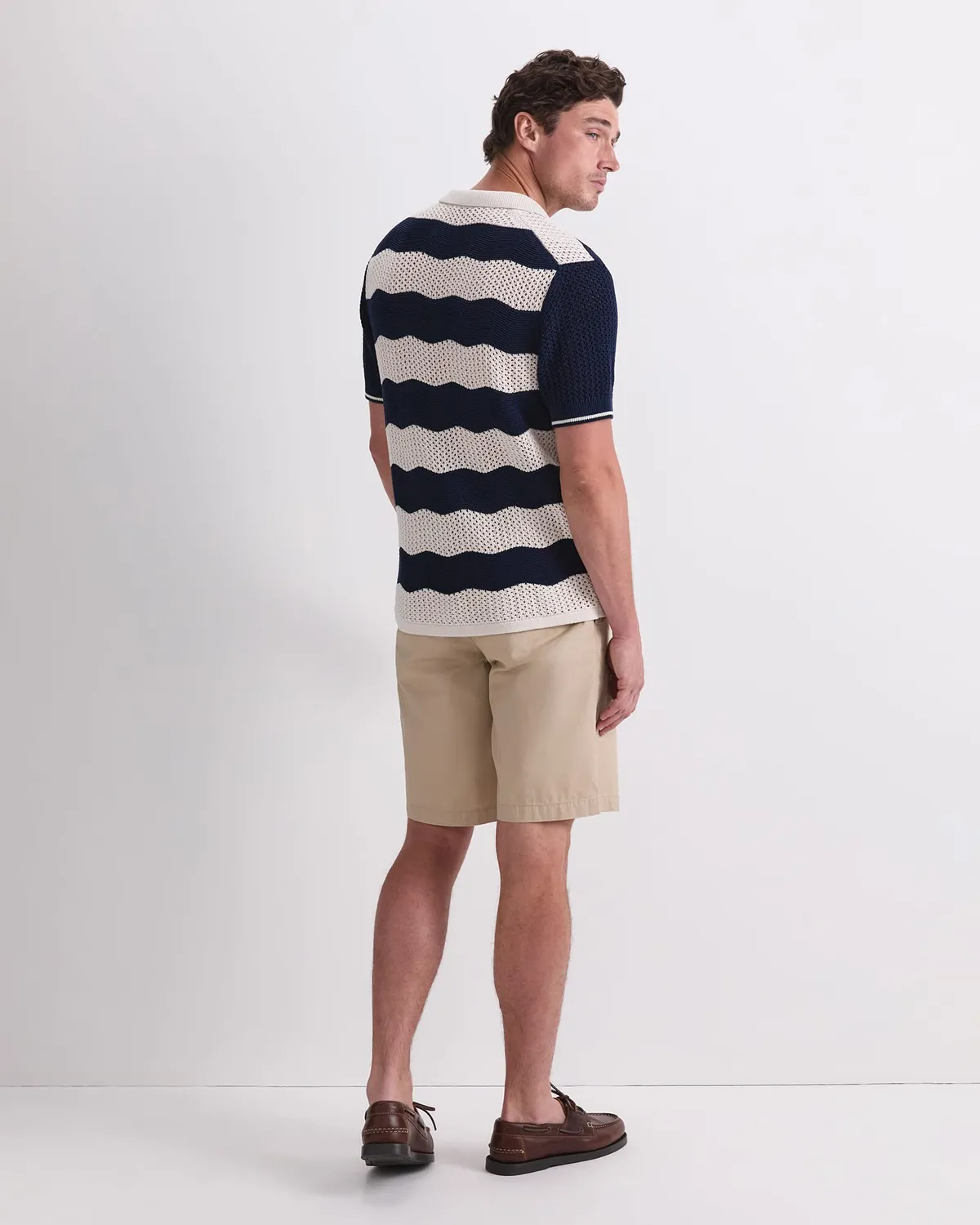 Sportscraft Wave Stripe Knit polo maille coton