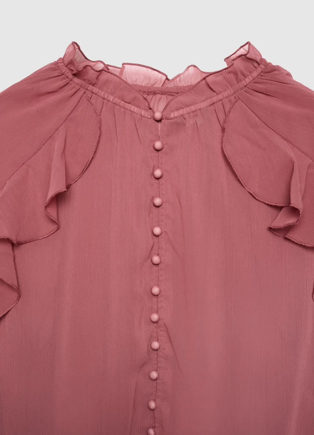 Calliope chemise femme à volants col montant boutons