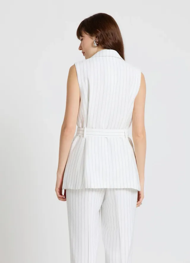 Calliope gilet double boutonnage femme à rayures