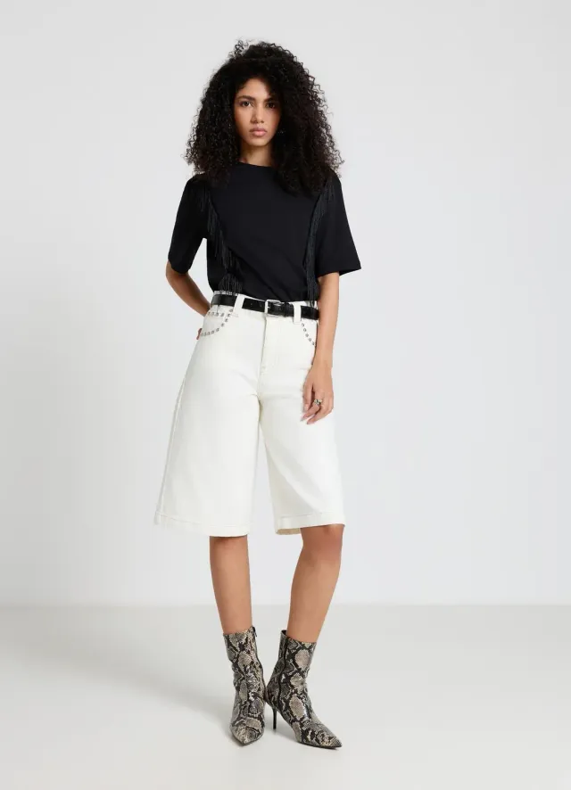 Calliope Bermuda denim à clous short femme