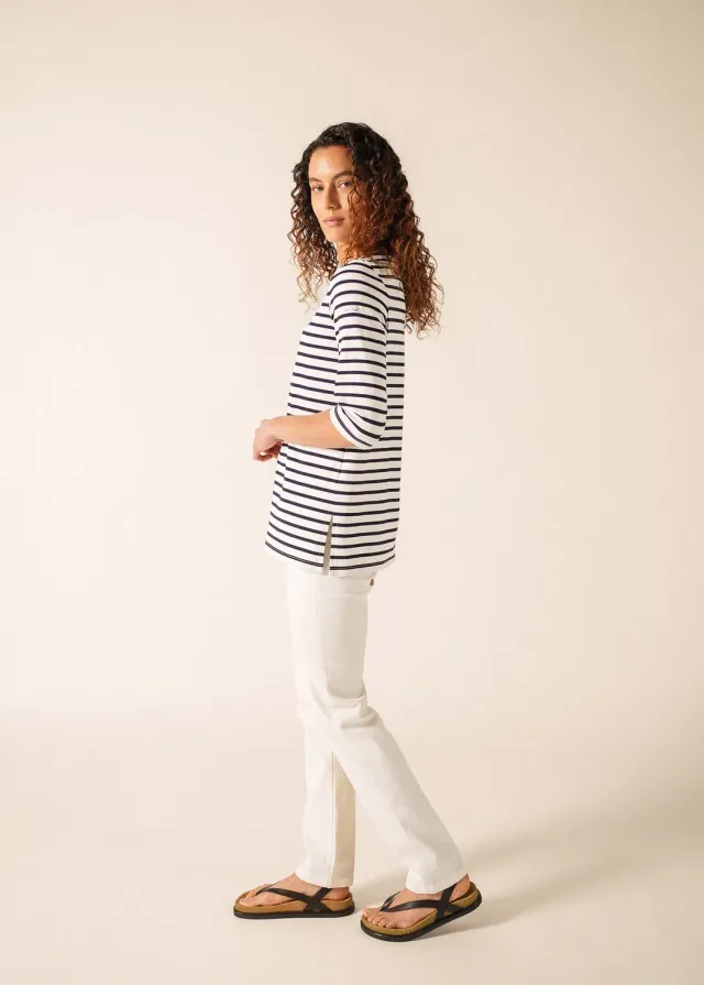 Saint James Phare marinière anti-UV neige/navy