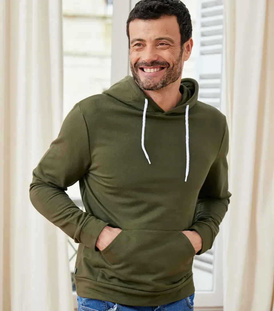 Cocorico Intemporel sweat capuche homme kaki coton
