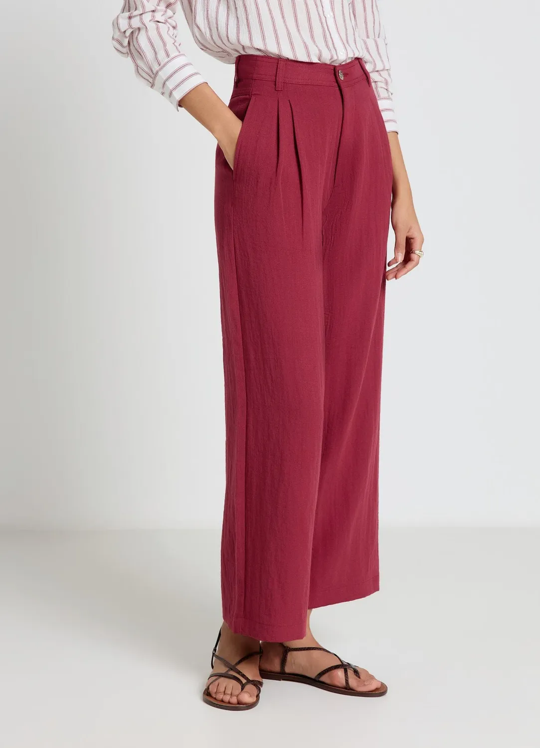 Calliope pantalon palazzo femme S doubles pinces
