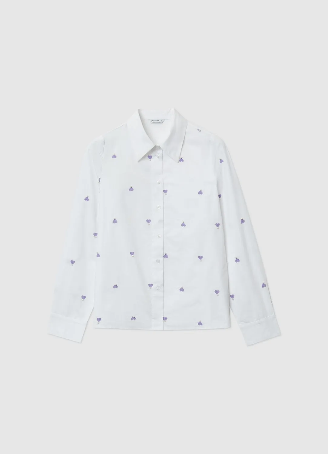 Calliope chemise cœurs brodés perles femme coton
