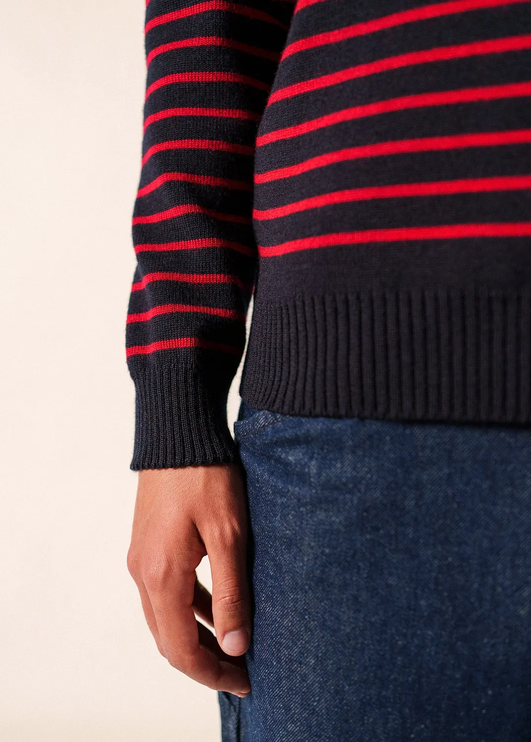 Saint James Binic pull marin navy médoc laine