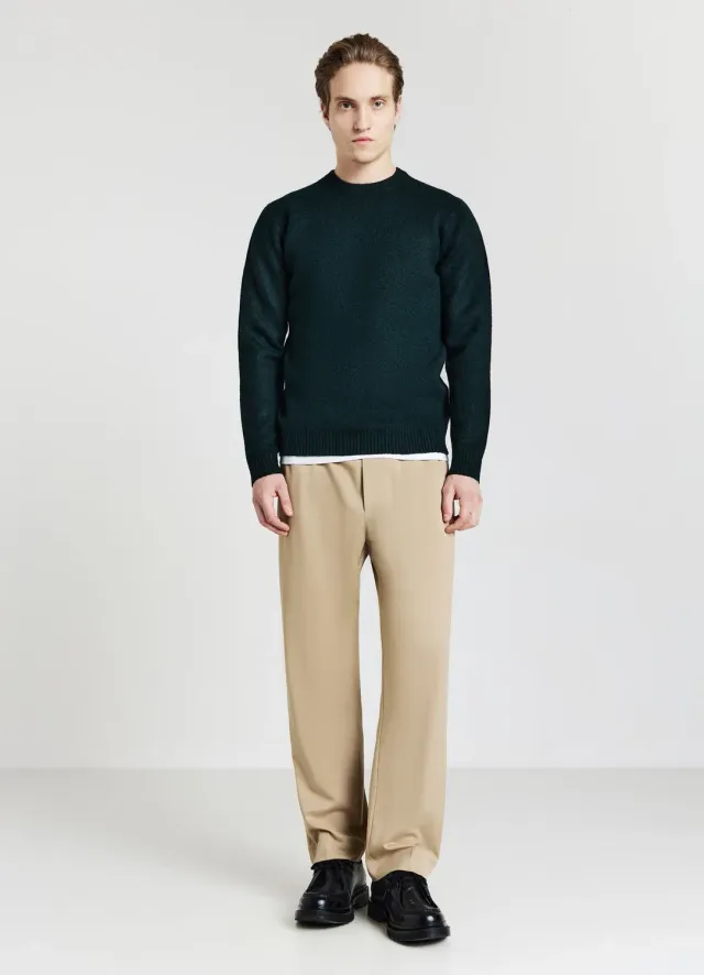 Calliope pull col rond homme uni manches longues