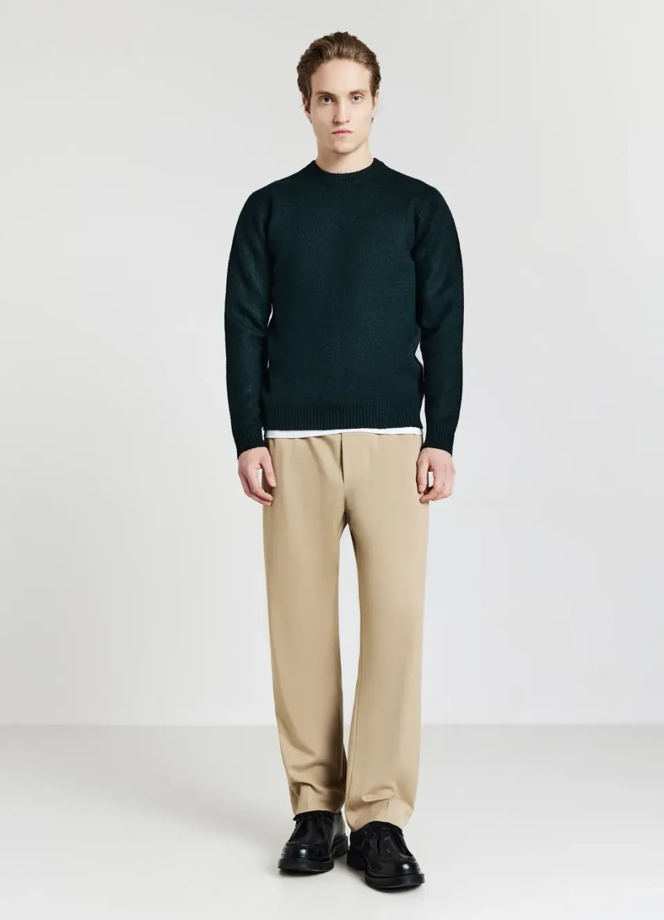 Calliope pull col rond homme uni manches longues