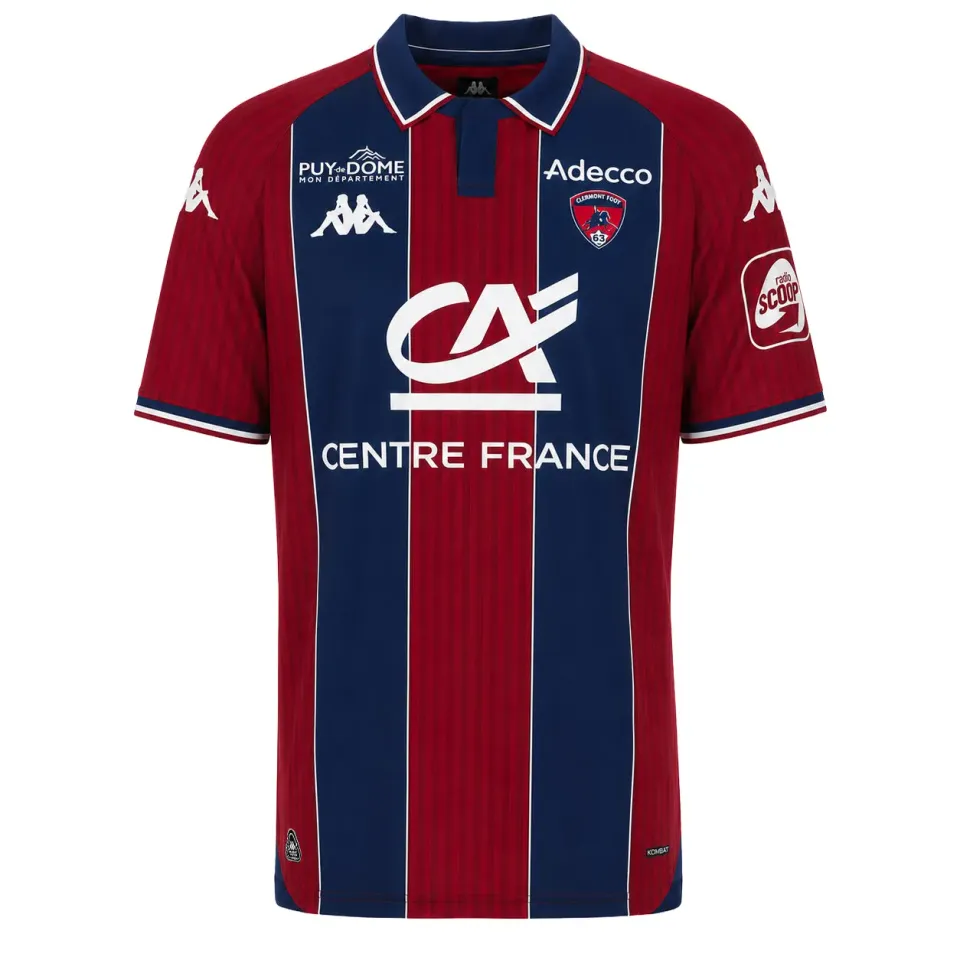 Robe di Kappa Kombat Home Clermont Foot 63 26/27 maillot enfant rouge