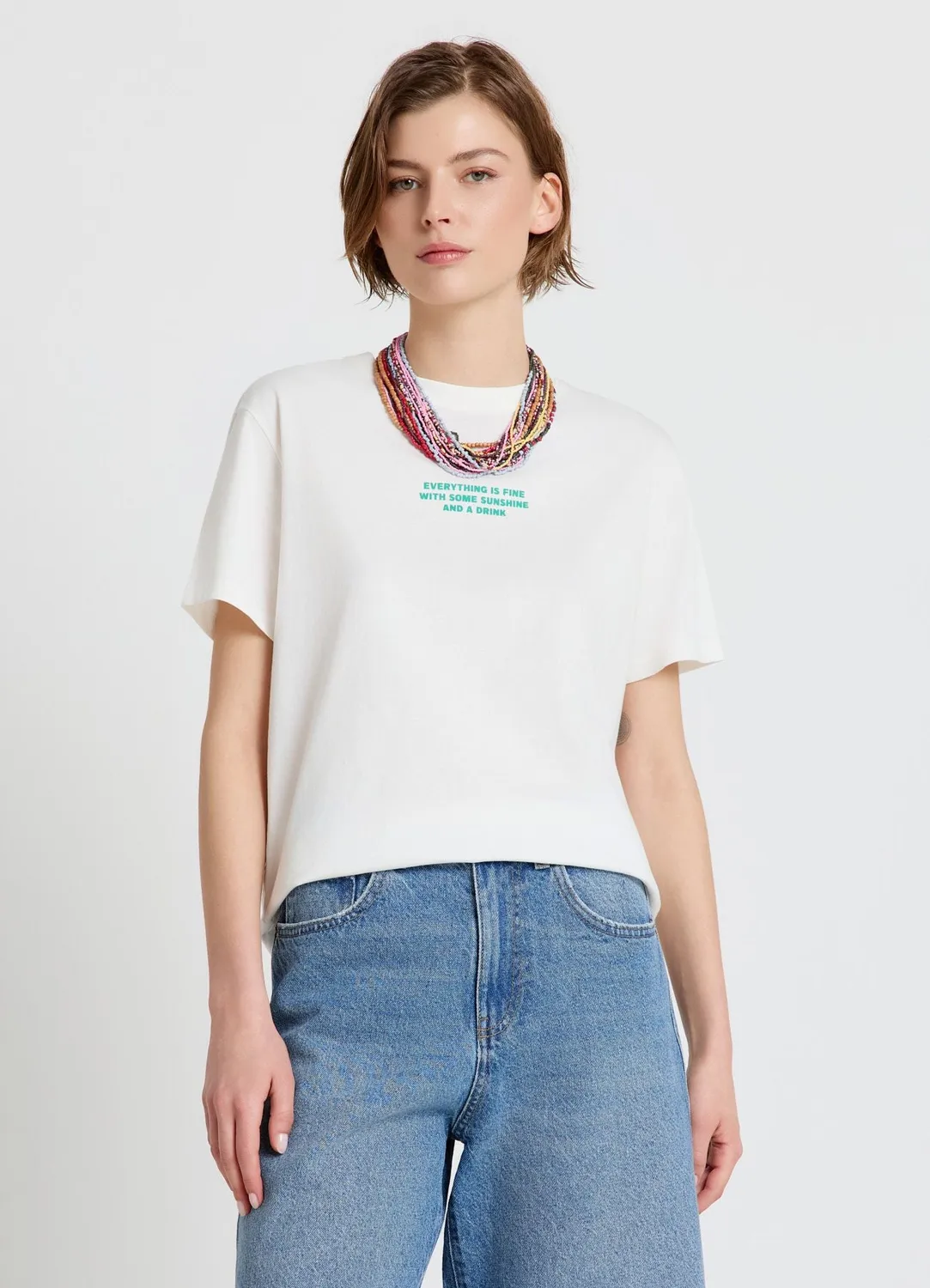 Calliope t-shirt cocktail femme col rond manches courtes