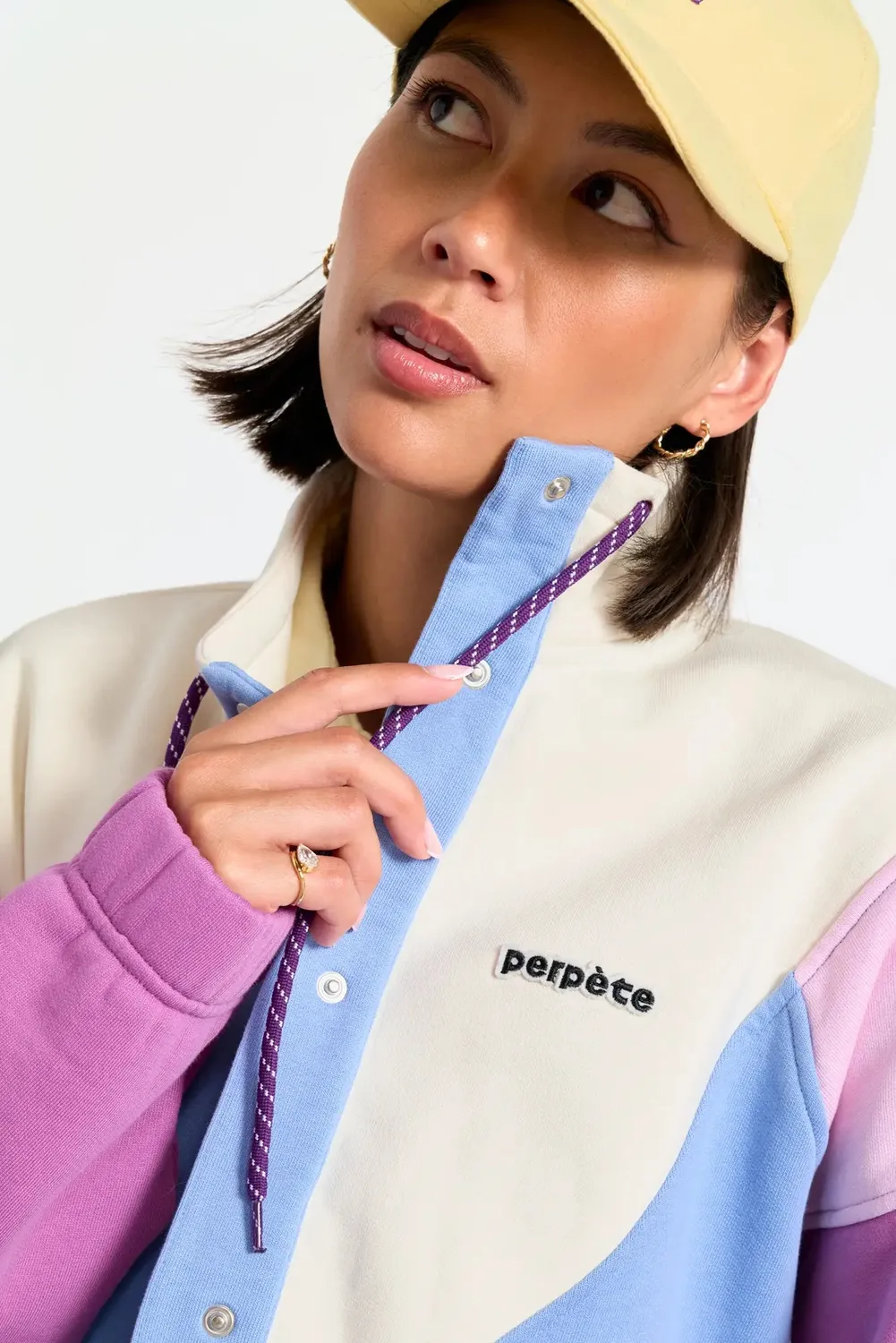Perpète Laura veste bleue molleton bio