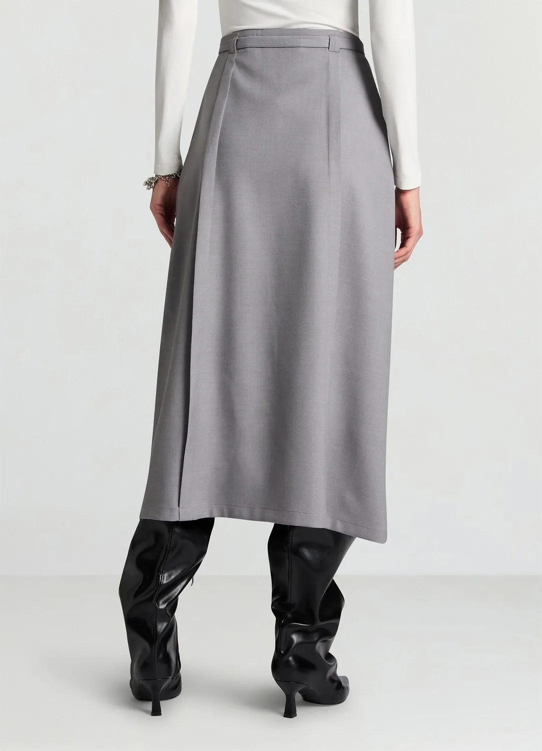 Calliope jupe midi femme fente avant ceinture