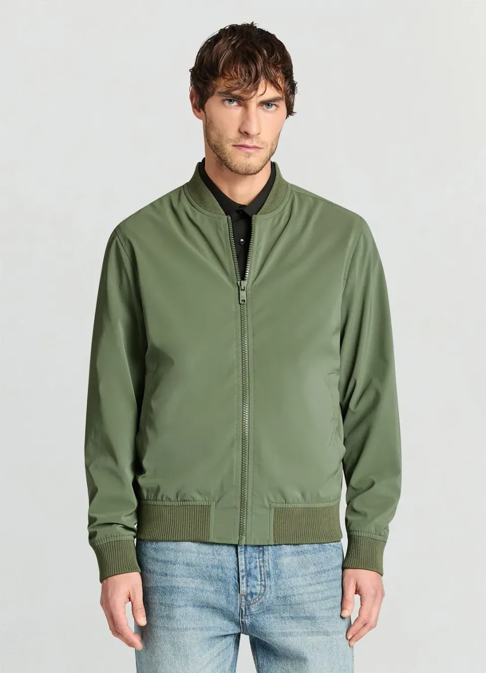 Calliope blouson bomber homme zippé col côtelé