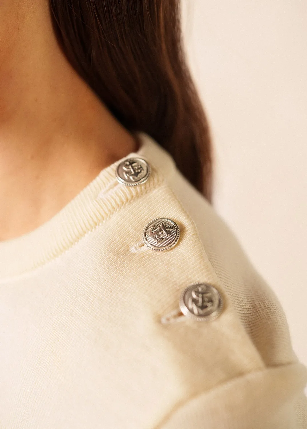 Saint James Marée pull marin écume femme laine