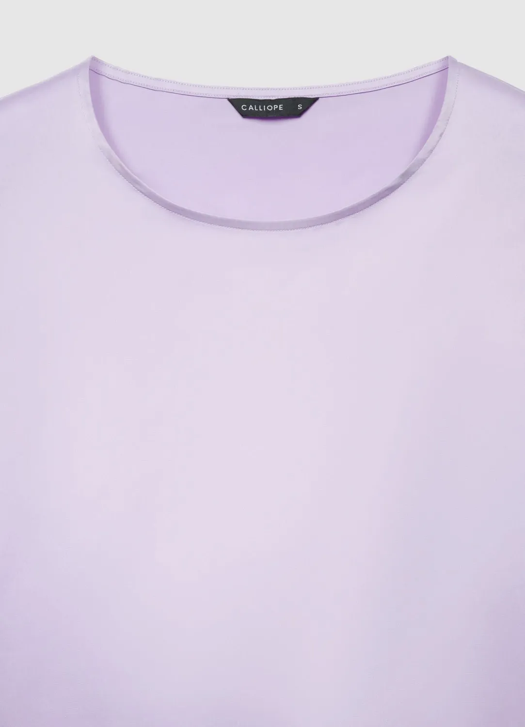 Calliope T-shirt Satiné Femme Col Rond Uni