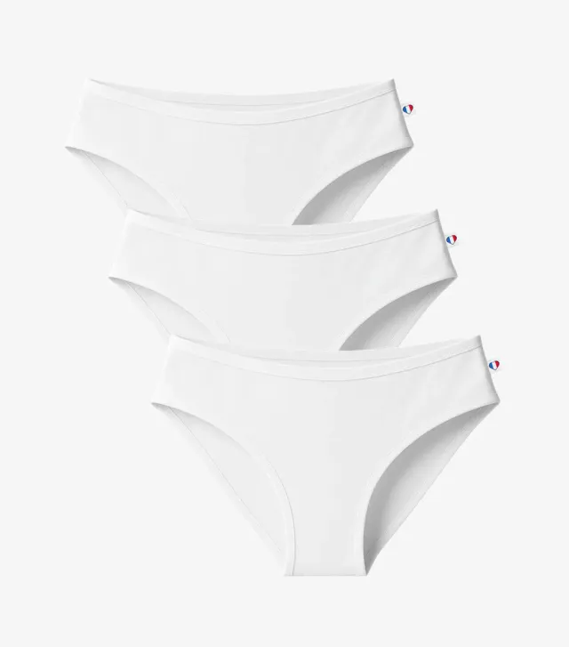 Cocorico Intemporel culotte femme blanc x3 coton